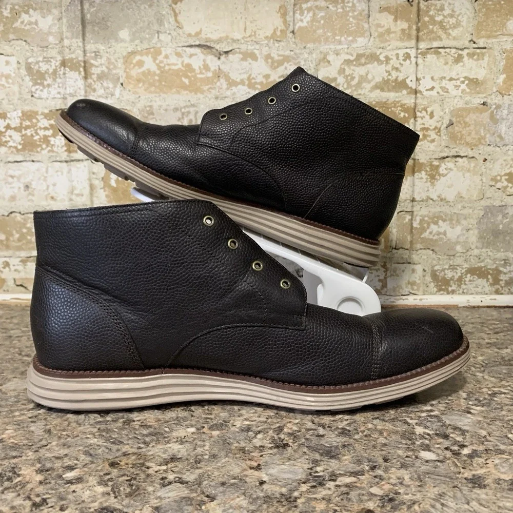 Cole Haan Mens Original Grand Chukka Black Leather Boots C20972 Size 13 M
